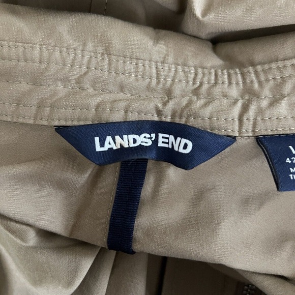 Lands End Jacket Mens Large Beige Windbreaker Casual Preppy Grandpa Grandpacore‎ - Picture 5 of 8